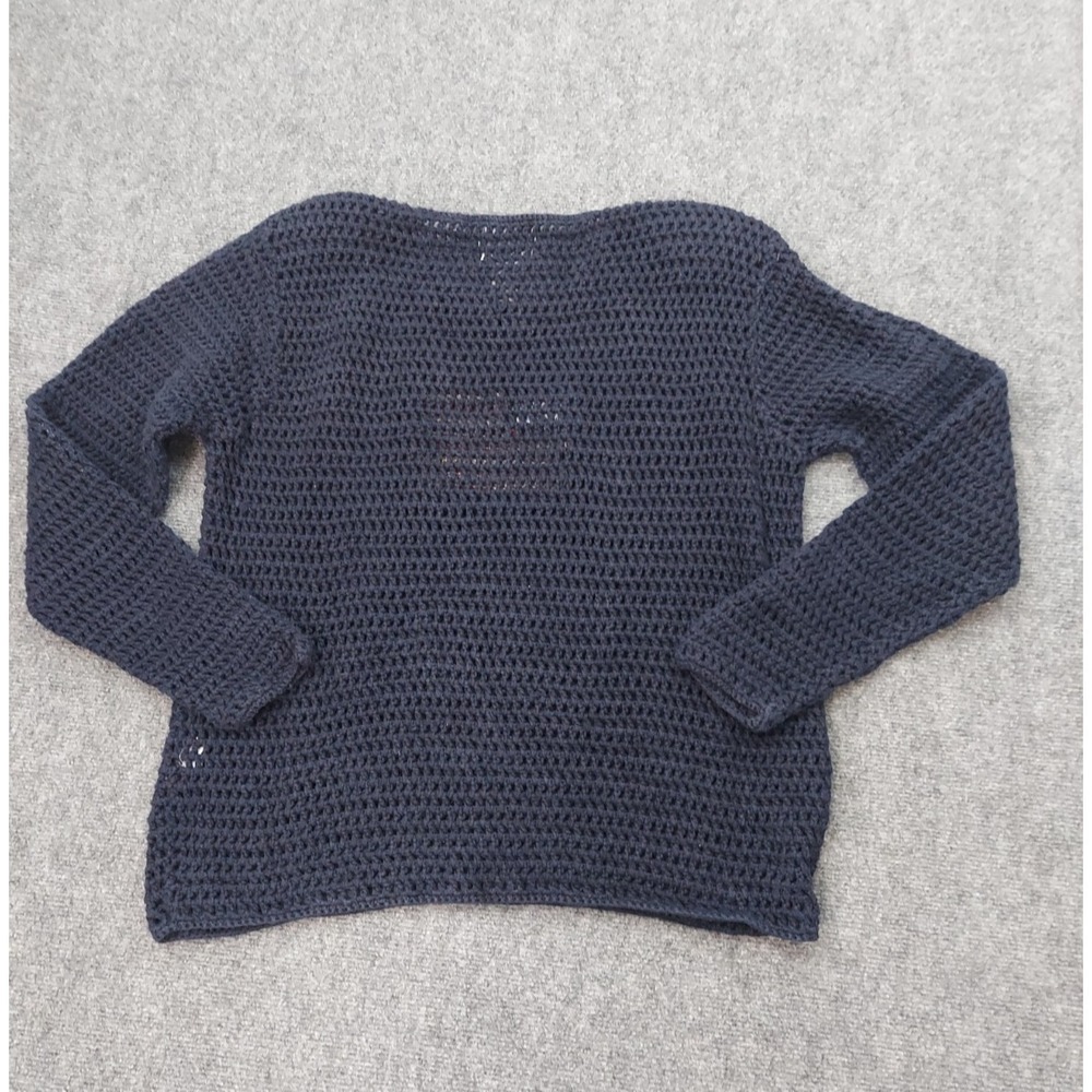 Vtg Christopher & Banks Flag Sweater Womens XL Blue FLAG Patriotic Hand Knit - Picture 2 of 10